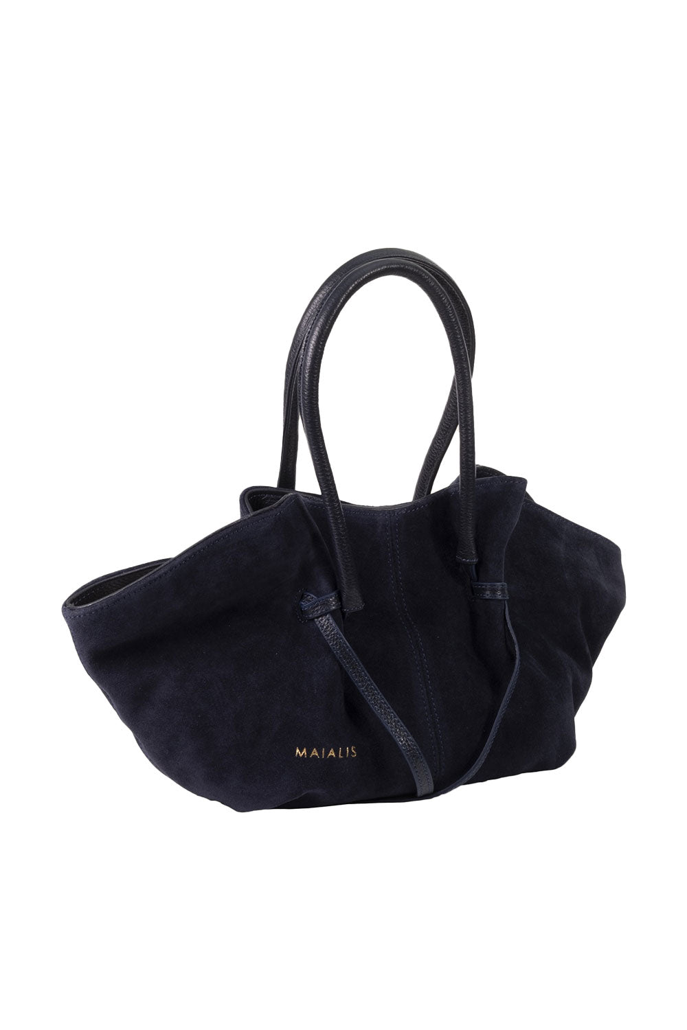Maialis Design-Dyna Mini Navy Blue Suede-Omuz Çantası-1-roqelvaxirum.shop