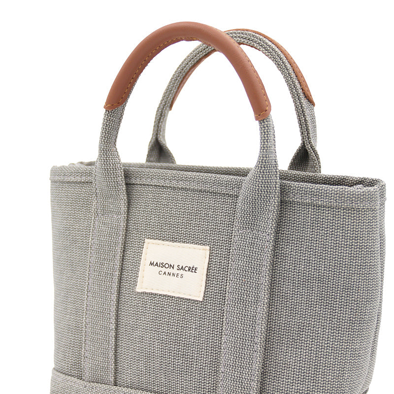 Maison Sacrée-Miramar Grey Extra Mini Shoulder Bag-Omuz Çantası-4-roqelvaxirum.shop