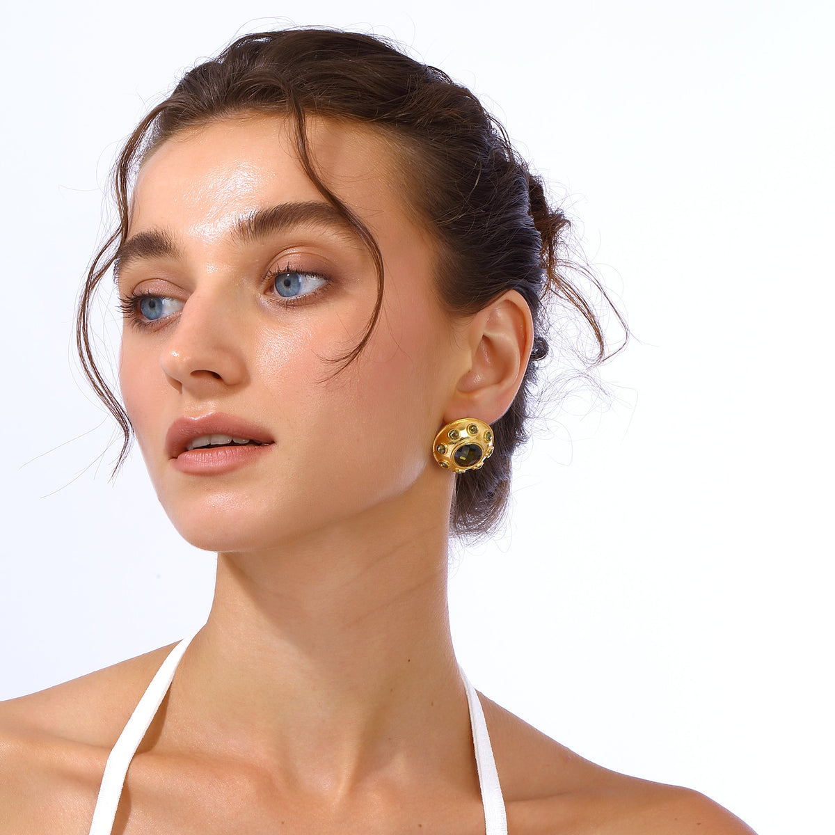 Maison Soula-Olympia Earrings Olive Green-Earrings-2-roqelvaxirum.shop