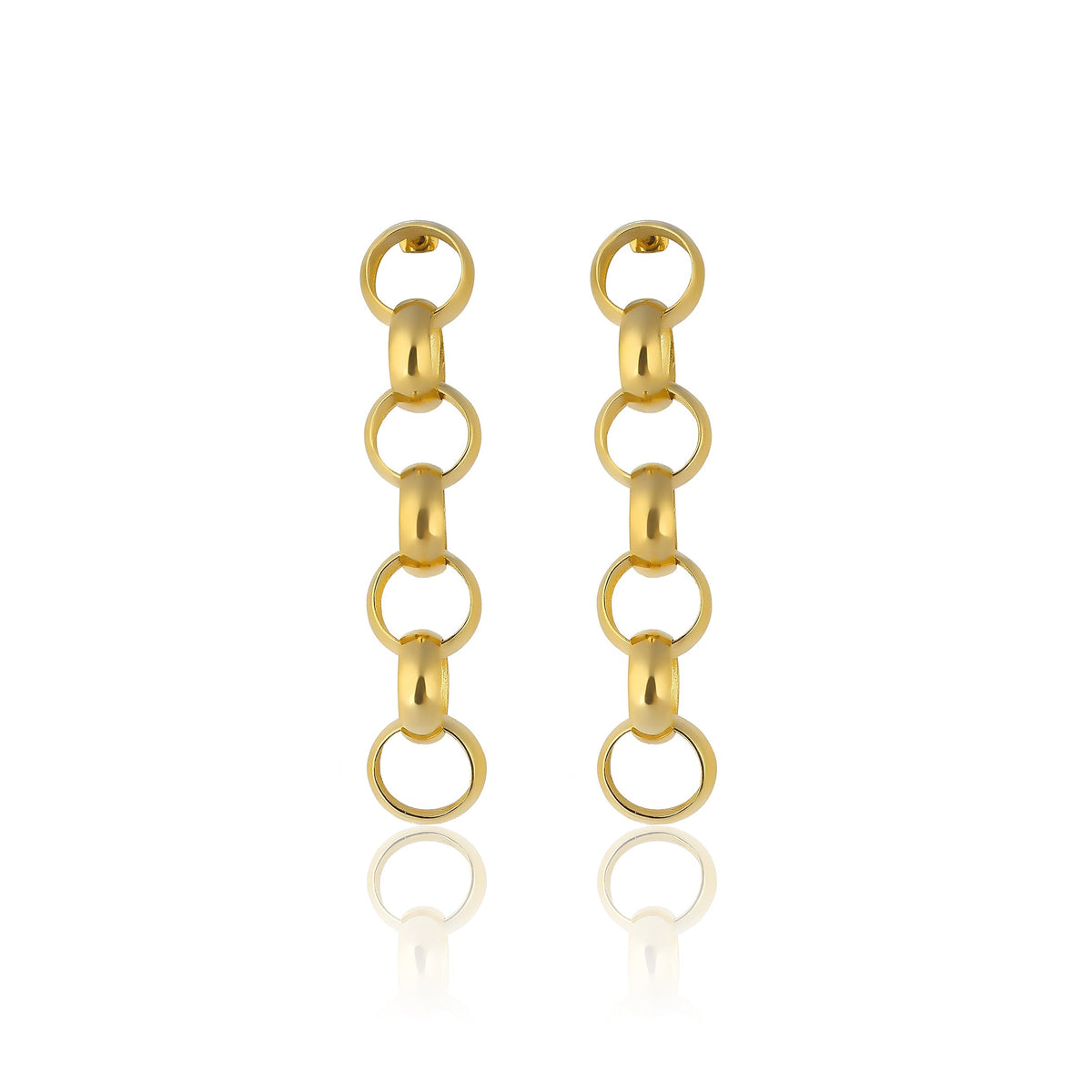 Maison Soula-Gaia Chain Drop Earrings Small Chains-Earrings-1-roqelvaxirum.shop
