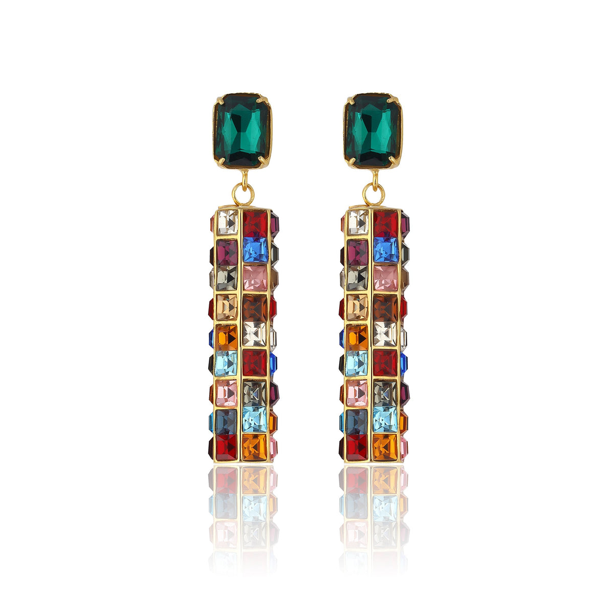 Maison Soula-Hypnos Drop Earrings Emerald Green-Earrings-1-roqelvaxirum.shop