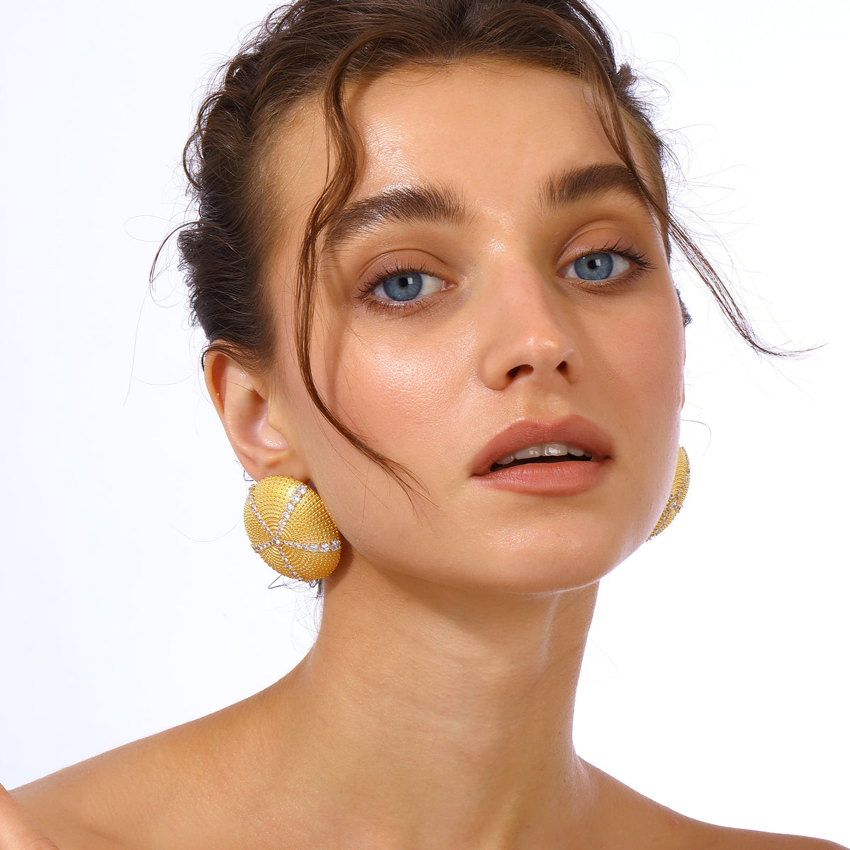 Maison Soula-Sea Urchin Earrings Clear-Earrings-5-roqelvaxirum.shop
