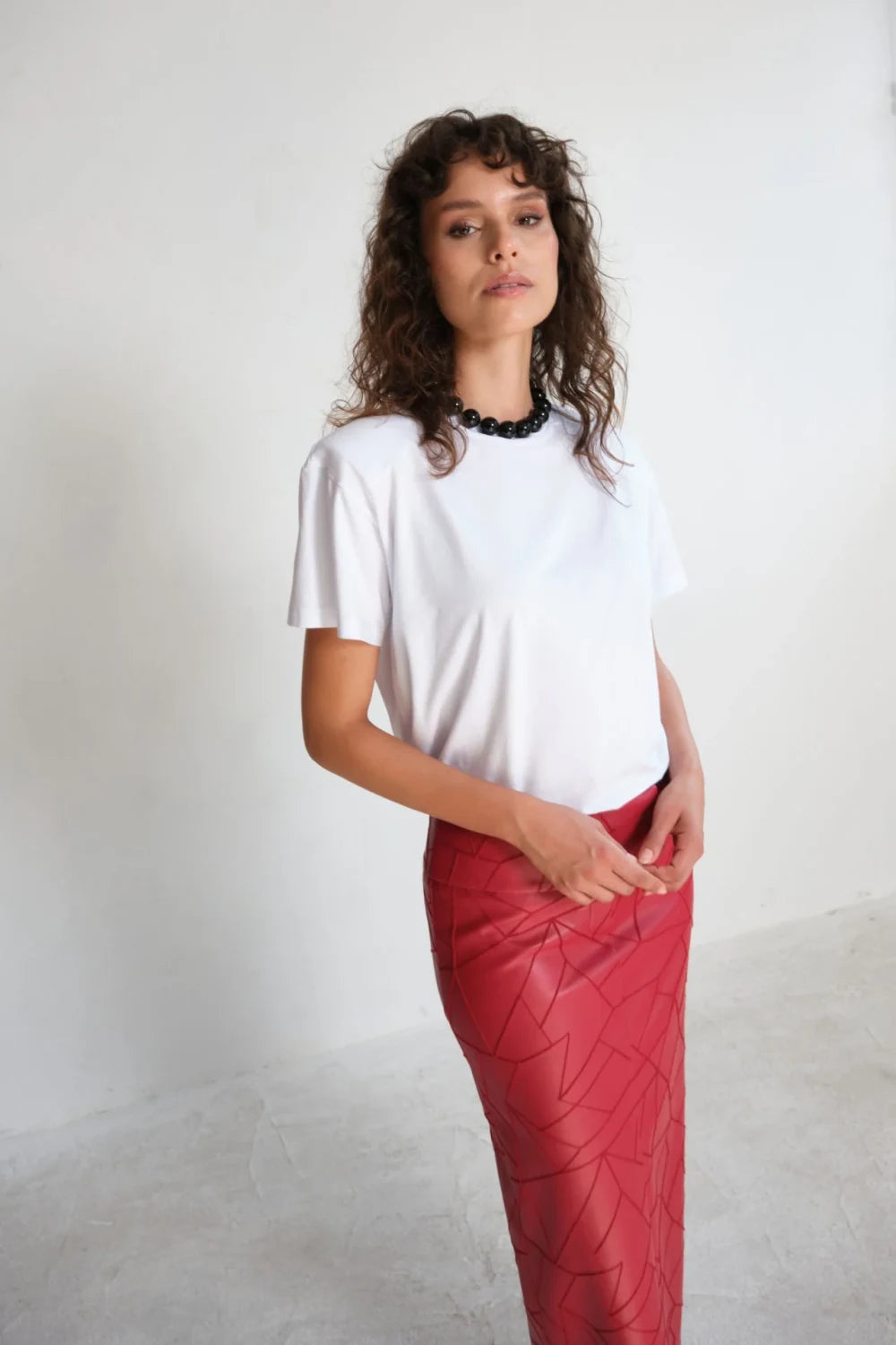 Manshet-Nadine Yırtmaçlı Deri Midi Etek-Etek-4-roqelvaxirum.shop