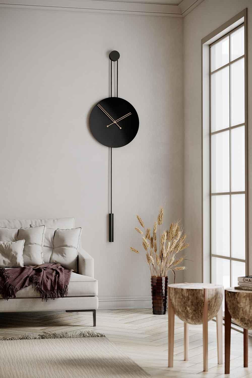 Mclocks-Serenity 45 siyah Dekoratif duvar saati-Duvar Saati-1-roqelvaxirum.shop
