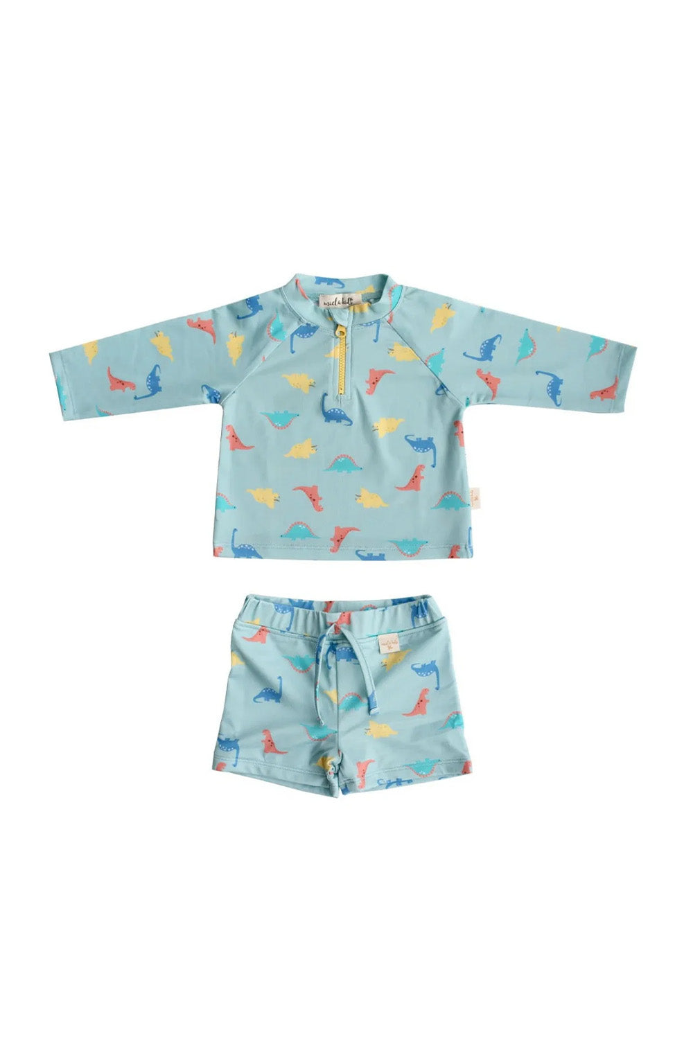 Miela Kids-Uv Korumalı Alt Üst Erkek Bebek Seti – Dinoland Mint-Bebek Swimwear-1-roqelvaxirum.shop