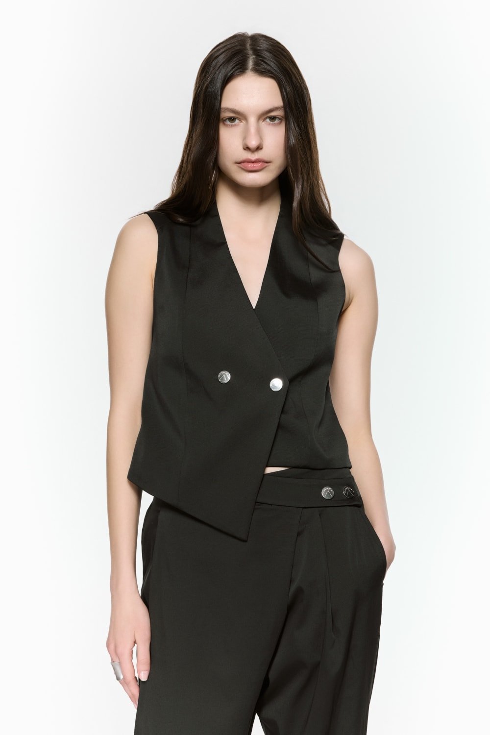 Mirimalist-Revolve Pantolon Siyah-Kumaş Pantolon-1-roqelvaxirum.shop