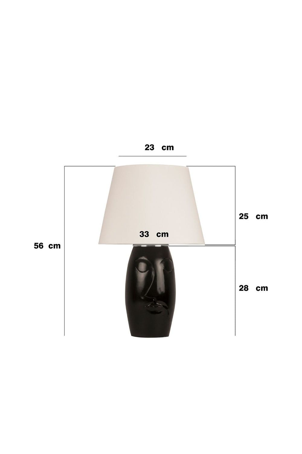 Moena Studio-El Yapımı Modern Barcelona Abajur – Siyah Seramik Yüz Formlu, Krem Başlıklı Tasarım-Abajur-5-roqelvaxirum.shop