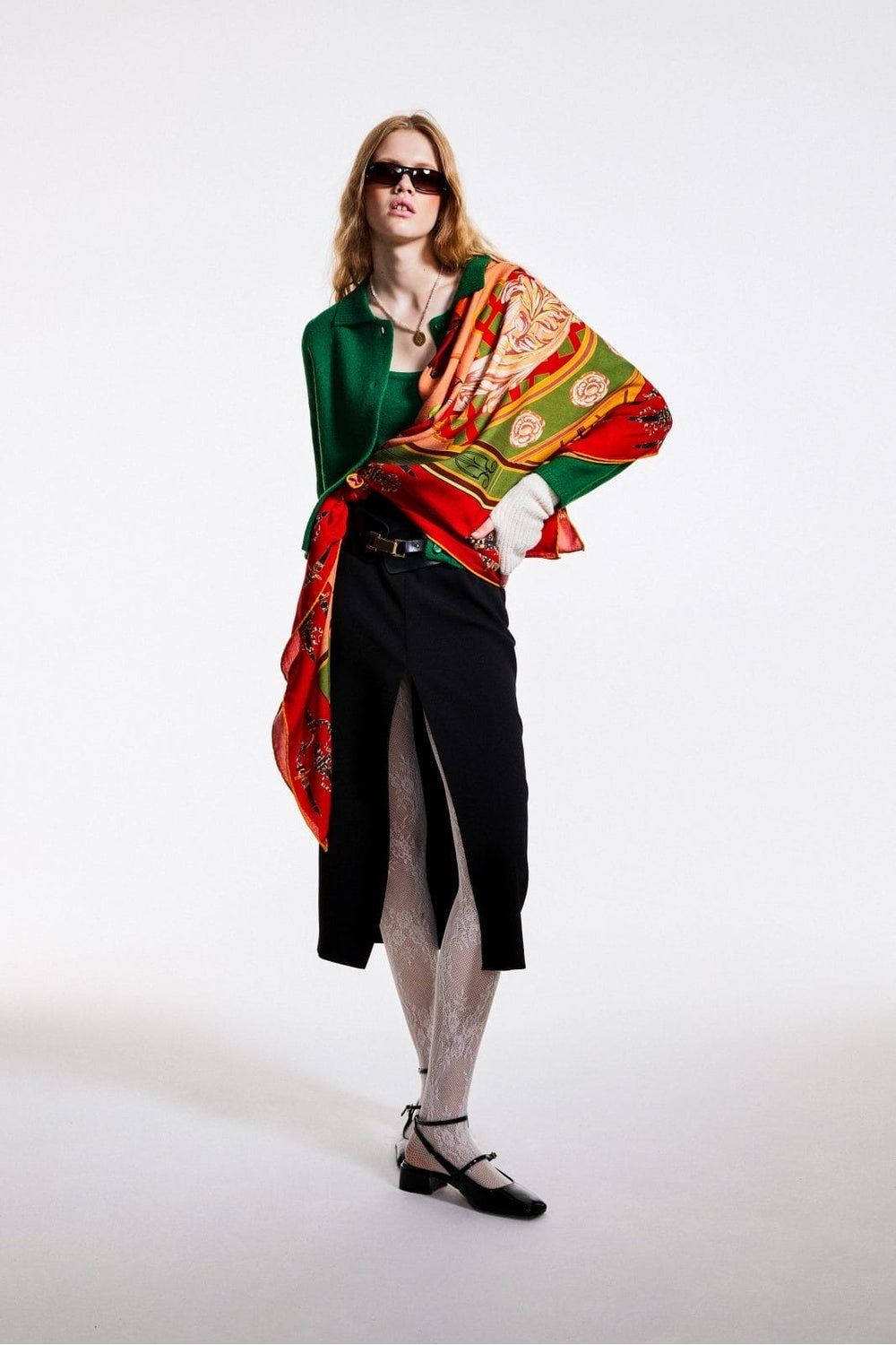 Mokoshe-Tea For Two & Red And Green - Silk-Şal & Fular-3-roqelvaxirum.shop