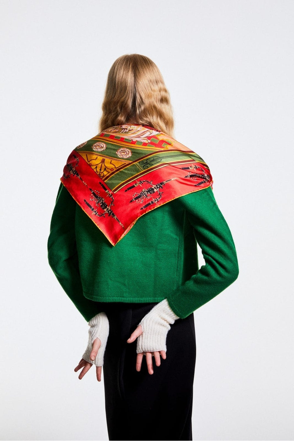 Mokoshe-Tea For Two & Red And Green - Silk-Şal & Fular-5-roqelvaxirum.shop