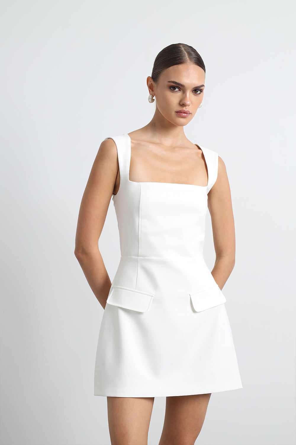 Aurenza Beyaz Mini Elbise - 0