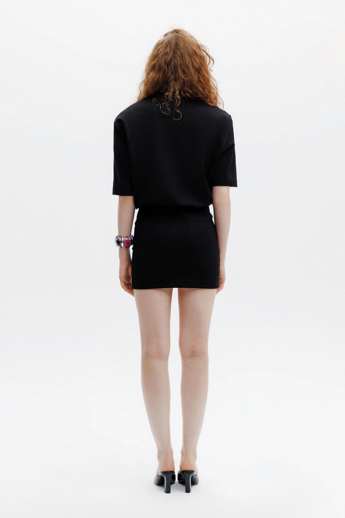 Naia-Miu T Shirt Elbise / Siyah-Elbise-3-roqelvaxirum.shop