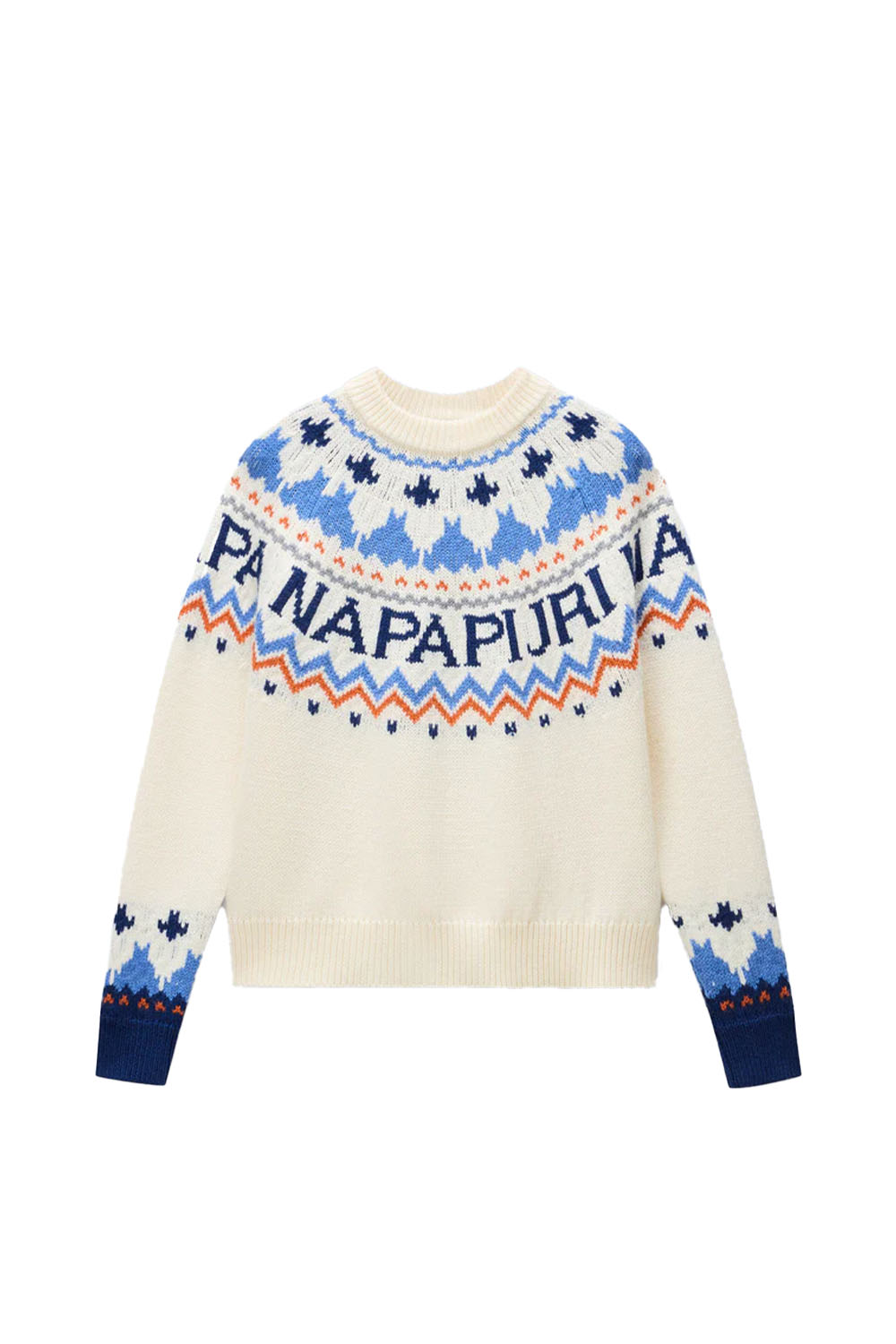 Napapijri-D-Fiames Beyaz Kadın Kazak-Kazak & Triko-1-roqelvaxirum.shop