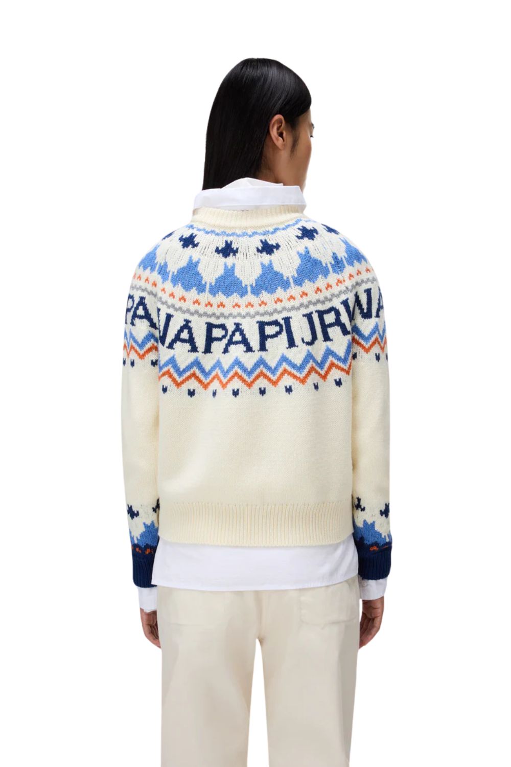 Napapijri-D-Fiames Beyaz Kadın Kazak-Kazak & Triko-5-roqelvaxirum.shop