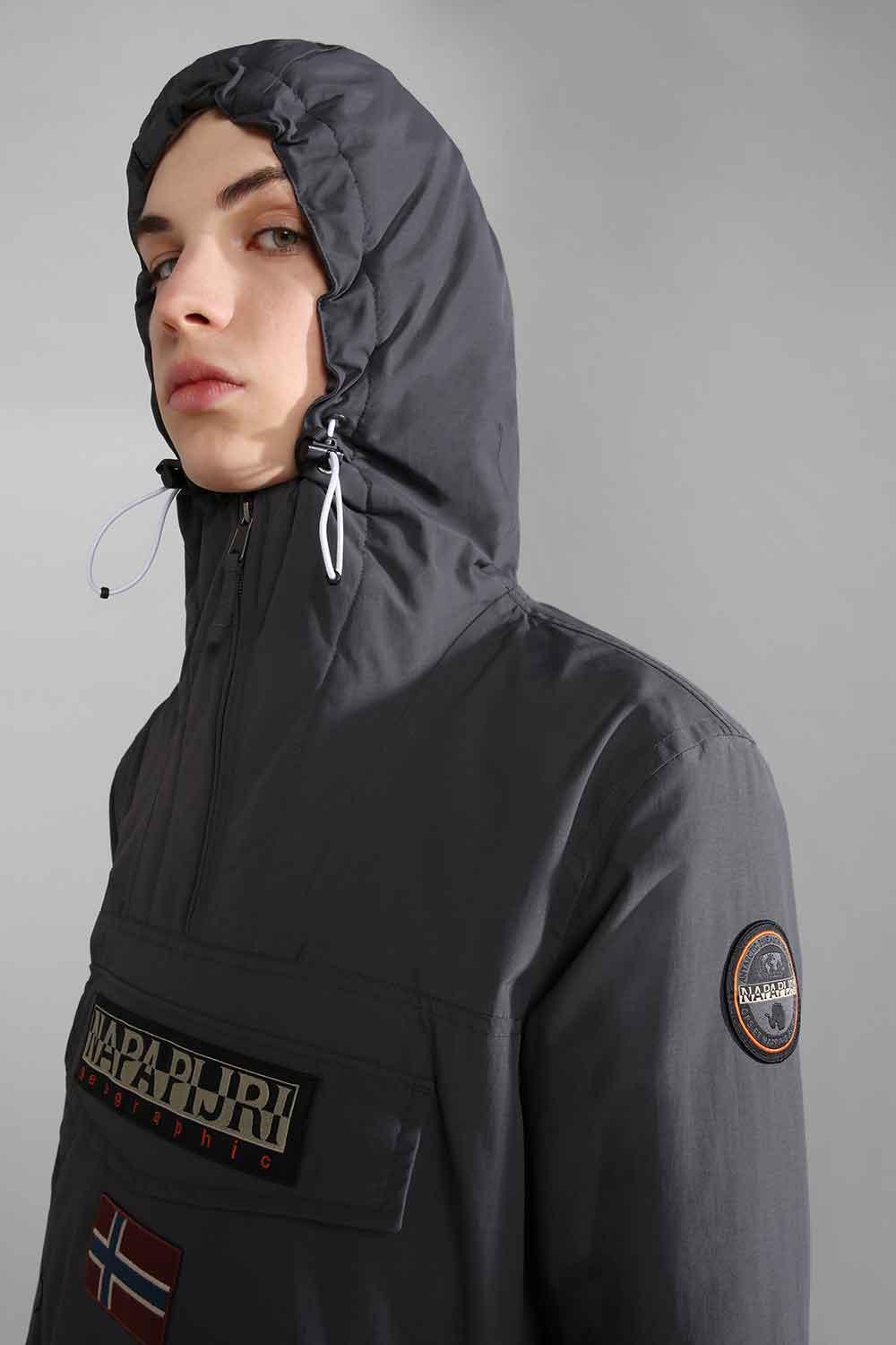 Napapijri-Rainforest Pocket 2 Dark Grey Solid-Yağmurluk-4-roqelvaxirum.shop