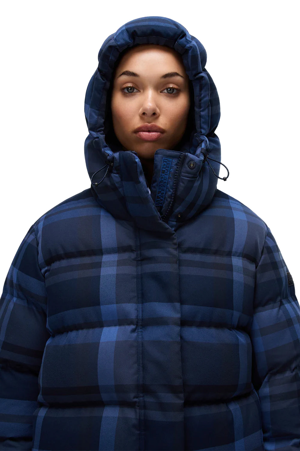 Napapijri-Napapijri ThermoFibre® Glane Check Puffer CORDURA® Jacket Ekoseli Lavicert Kadın Mont-Mont-4-roqelvaxirum.shop