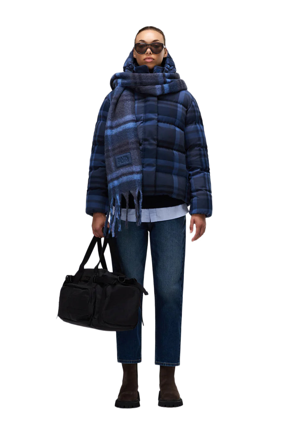 Napapijri-Napapijri ThermoFibre® Glane Check Puffer CORDURA® Jacket Ekoseli Lavicert Kadın Mont-Mont-5-roqelvaxirum.shop