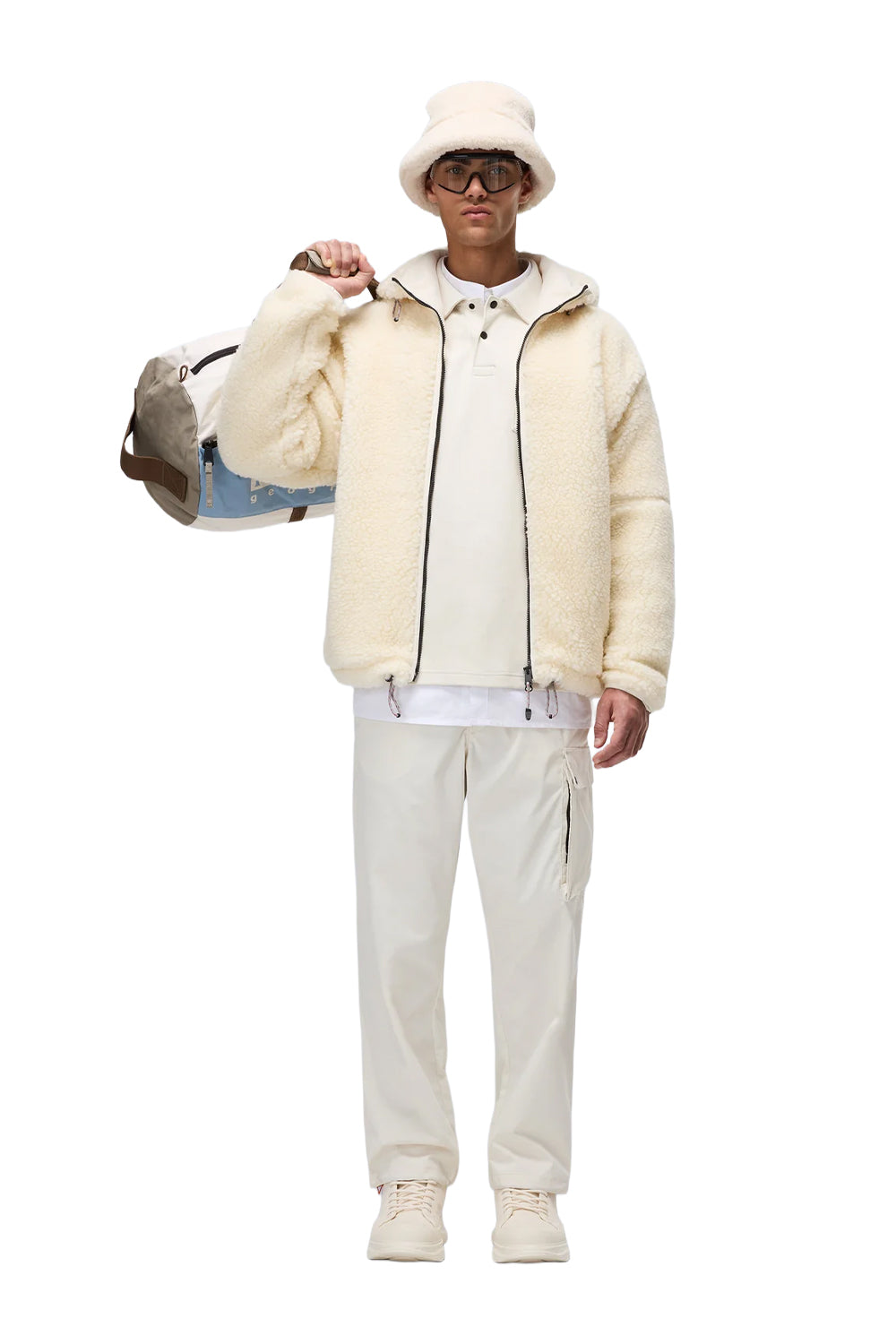 Napapijri-Tires Full-Zip Fleece Erkek Peluş Fermuarlı Beyaz Mont-Mont-4-roqelvaxirum.shop