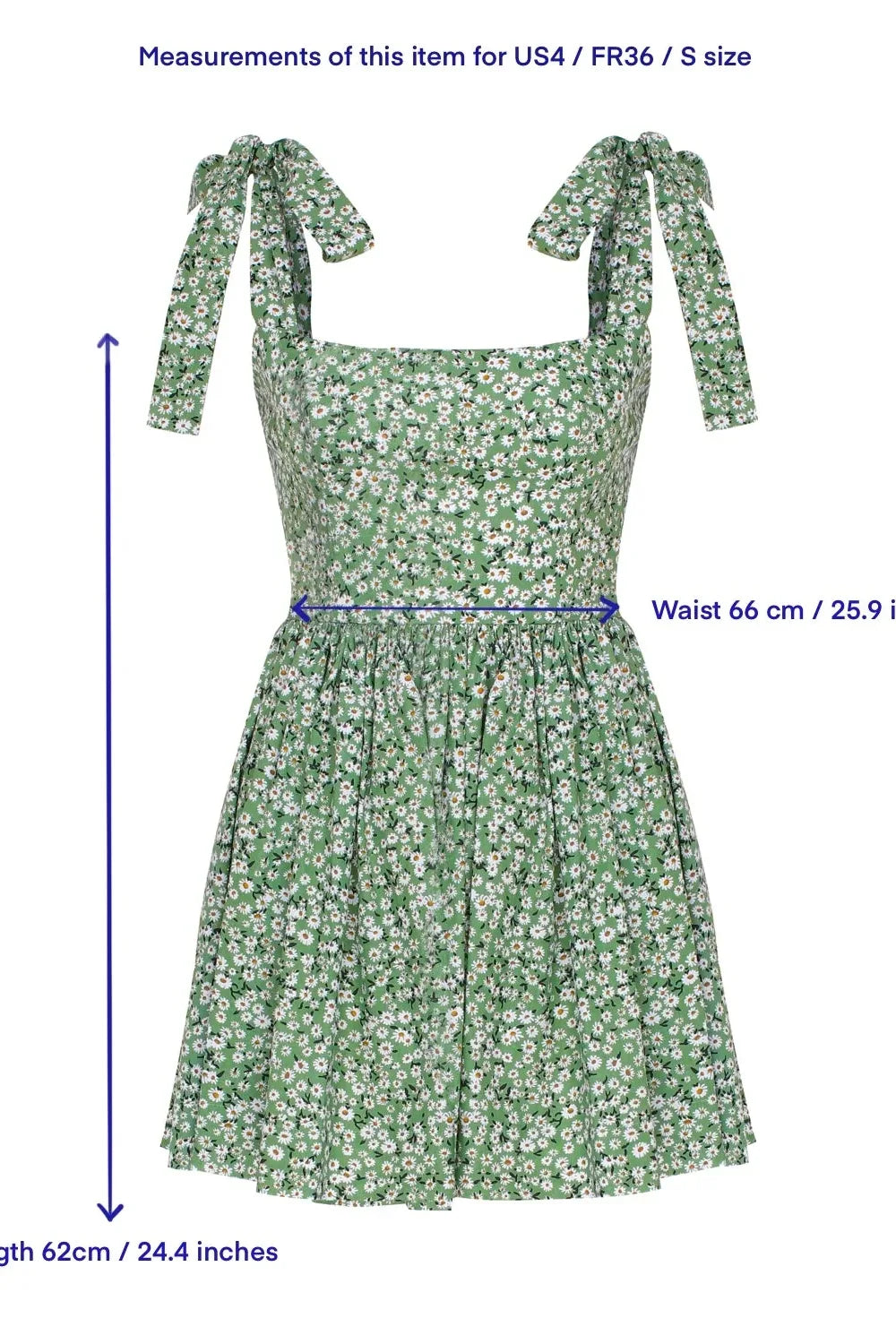 Nazlı Ceren-Audree Çiçek Desenli Mini Koton Elbise Yeşil-Elbise-4-roqelvaxirum.shop
