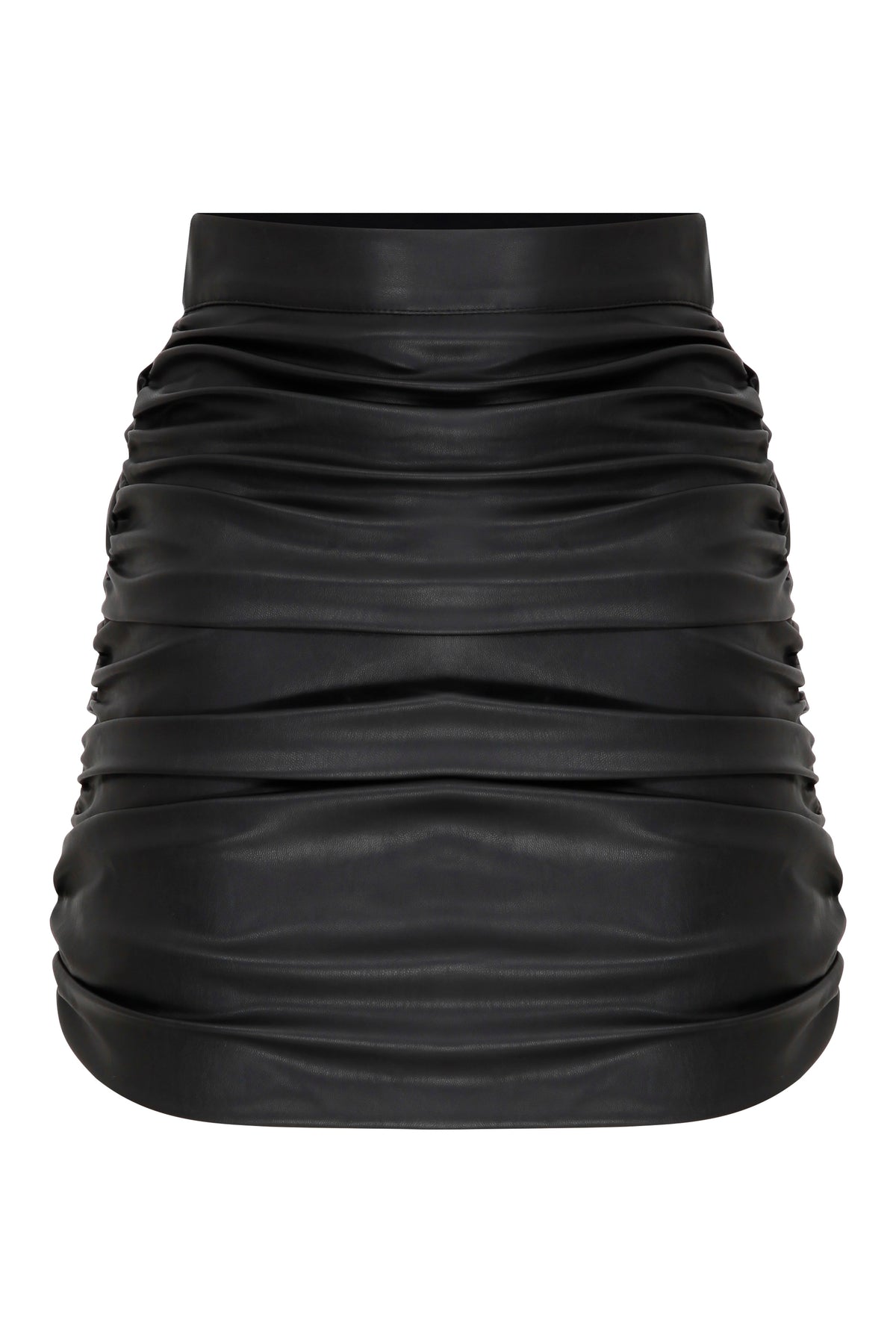 Nazlı Ceren-Chels Vegan Deri Mini Etek Black-Etek-1-roqelvaxirum.shop