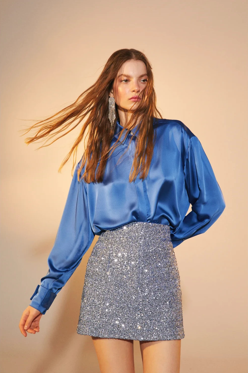 Nazlı Ceren-Marde Payet Mini Etek Powder Blue-Etek-3-roqelvaxirum.shop