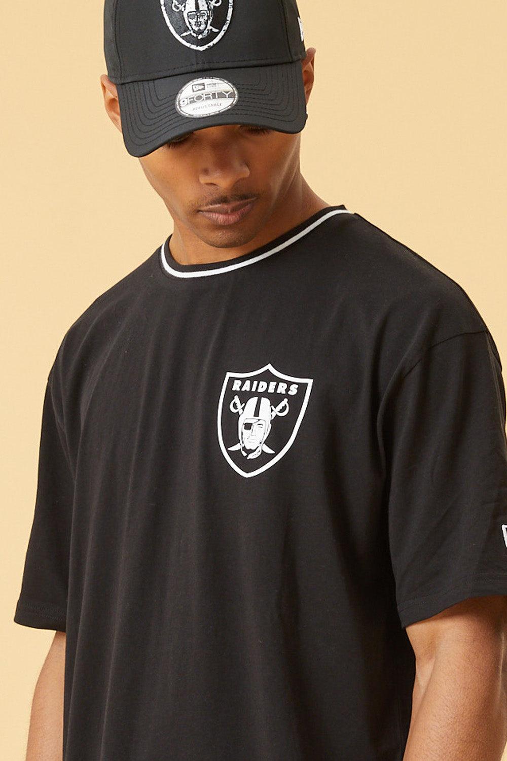 New Era-Distressed Graphic Oversized Tee Las Vegas Raiders-T-Shirts-3-roqelvaxirum.shop