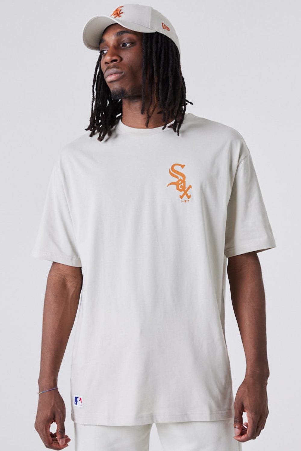 New Era-MLB League Essential Oversized Tee Beige-T-Shirts-2-roqelvaxirum.shop
