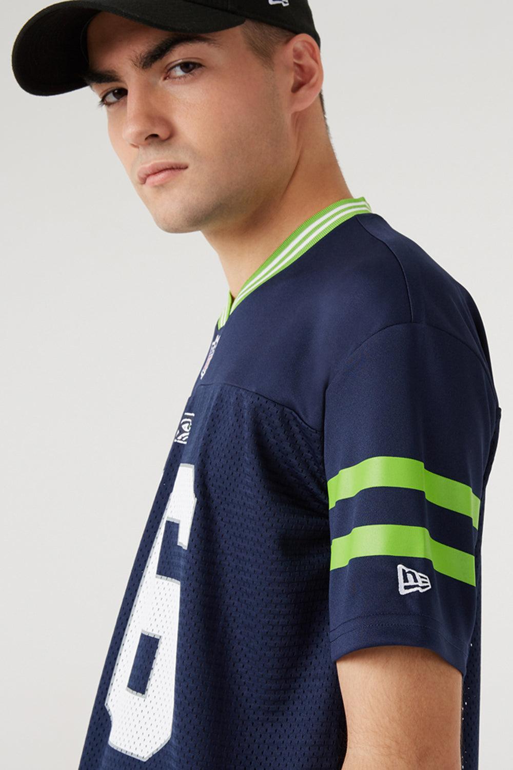 New Era-NFL Logo Oversized Tee Seattle Seahawks-T-Shirts-5-roqelvaxirum.shop