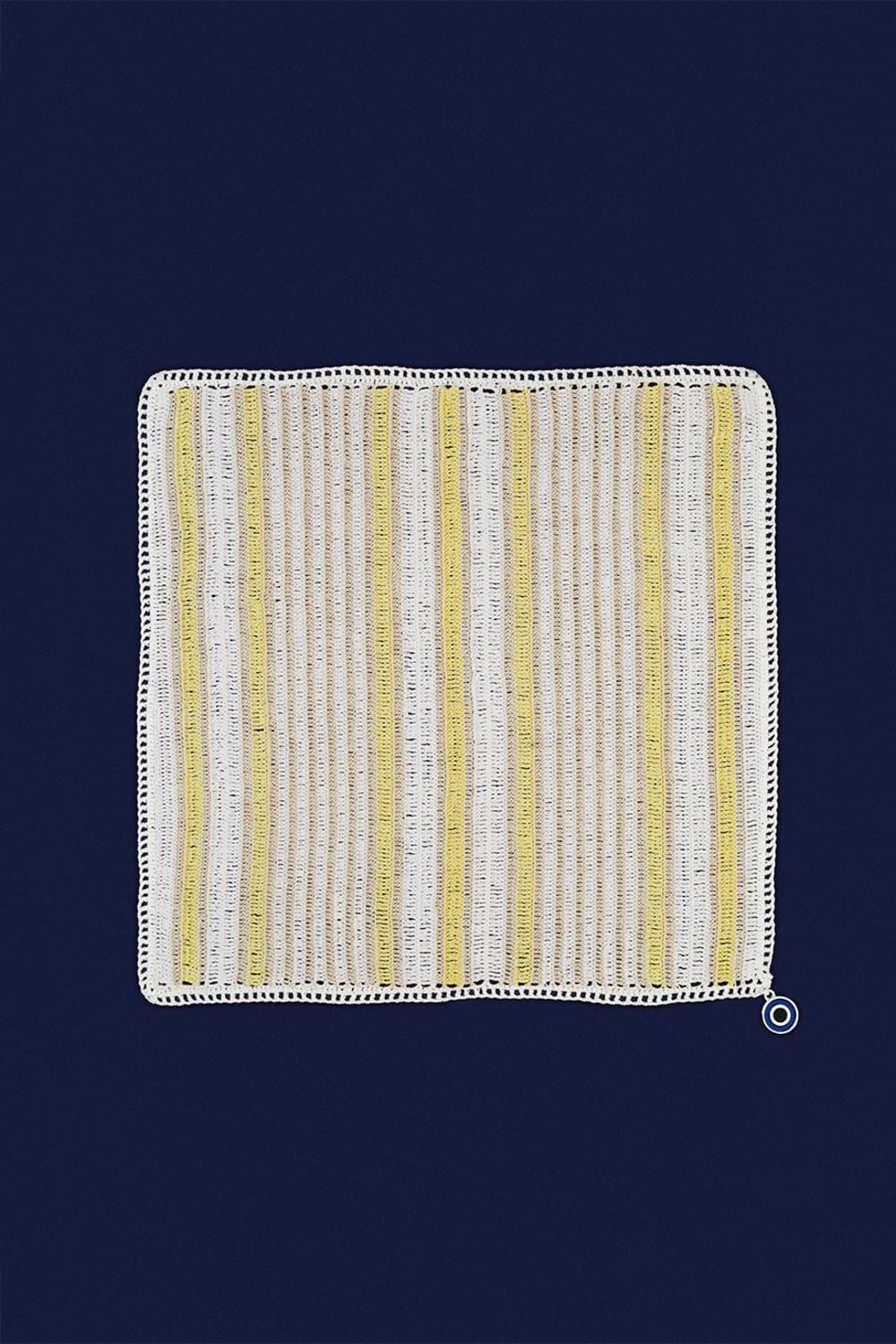 OHM Handmade-Krem Bej Sarı Multi Stripes El İşi Dantel Örtü-Dantel Örtüler-1-roqelvaxirum.shop