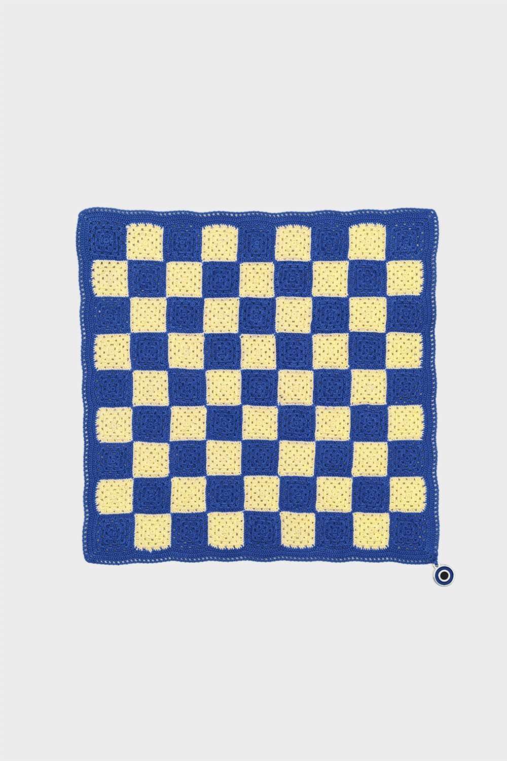 OHM Handmade-Sarı Mavi Checkered El İşi Dantel Örtü-Dantel Örtüler-1-roqelvaxirum.shop