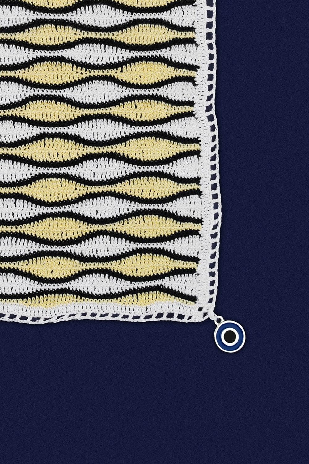 OHM Handmade-Sarı Siyah Krem Waves El İşi Dantel Örtü-Dantel Örtüler-2-roqelvaxirum.shop