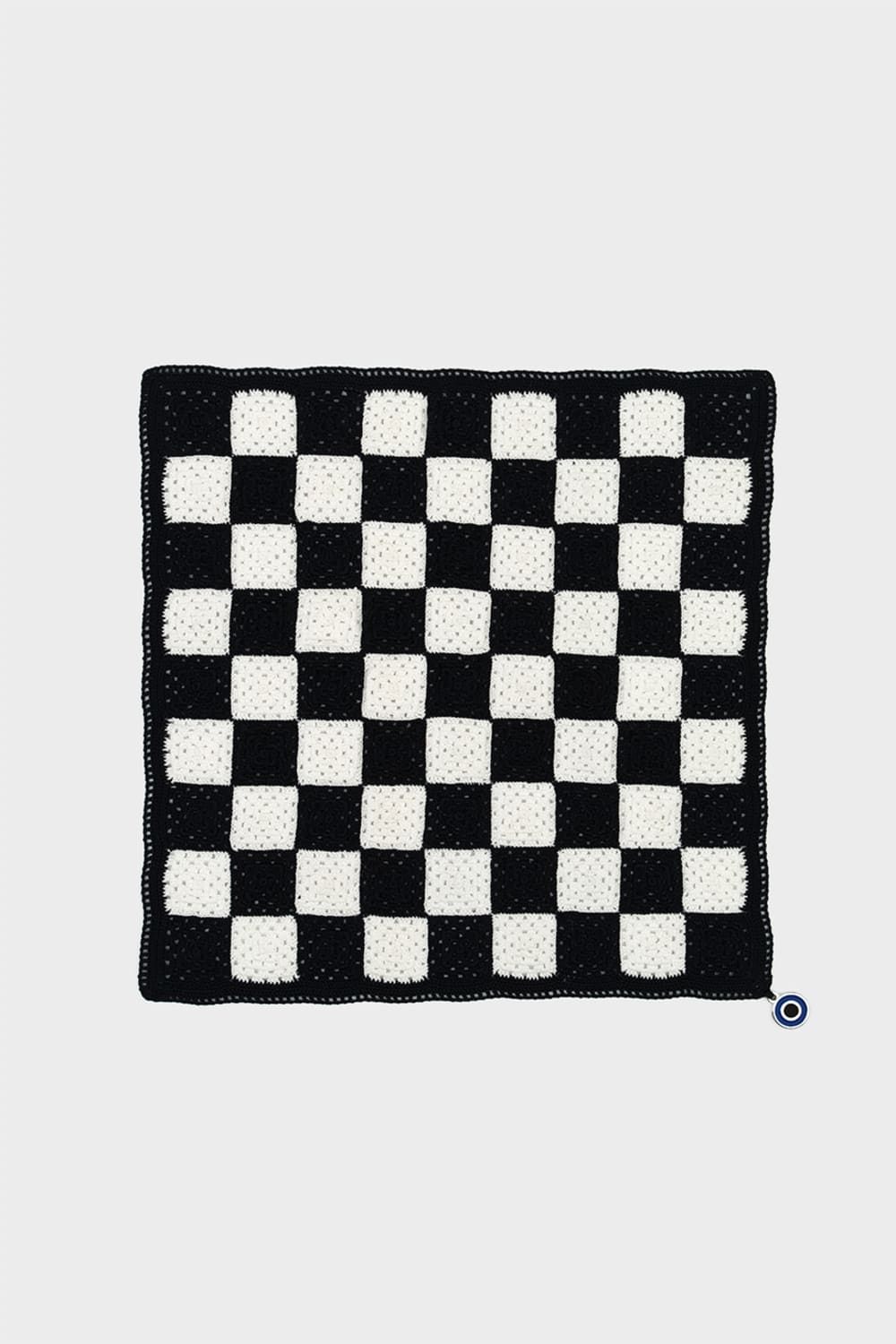 OHM Handmade-Siyah Beyaz Checkered El İşi Dantel Örtü-Dantel Örtüler-1-roqelvaxirum.shop