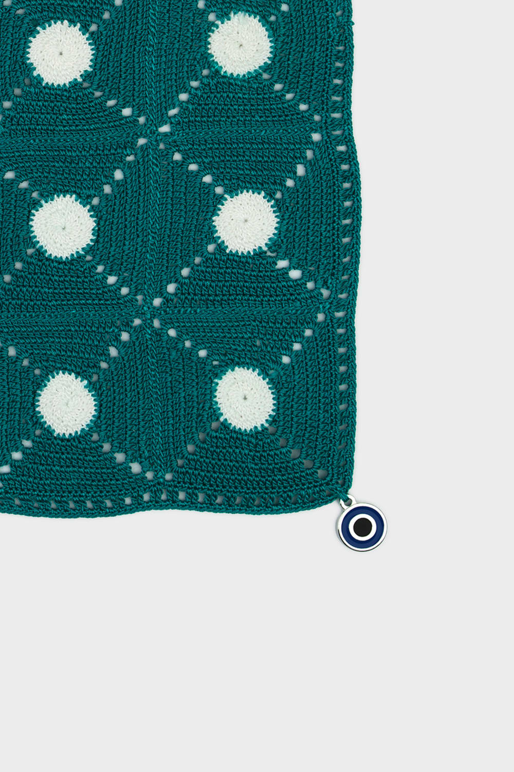 OHM Handmade-Yeşil Beyaz Tiny Dots El İşi Dantel Örtü-Dantel Örtüler-2-roqelvaxirum.shop