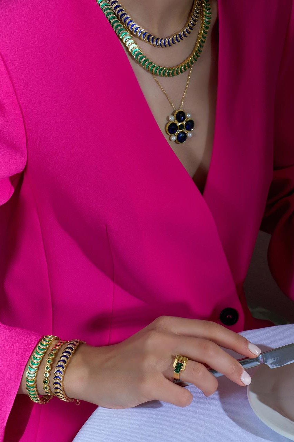 Odda75-Altın Kaplama Mihrimah Bileklik Lacivert-Bileklik-2-roqelvaxirum.shop