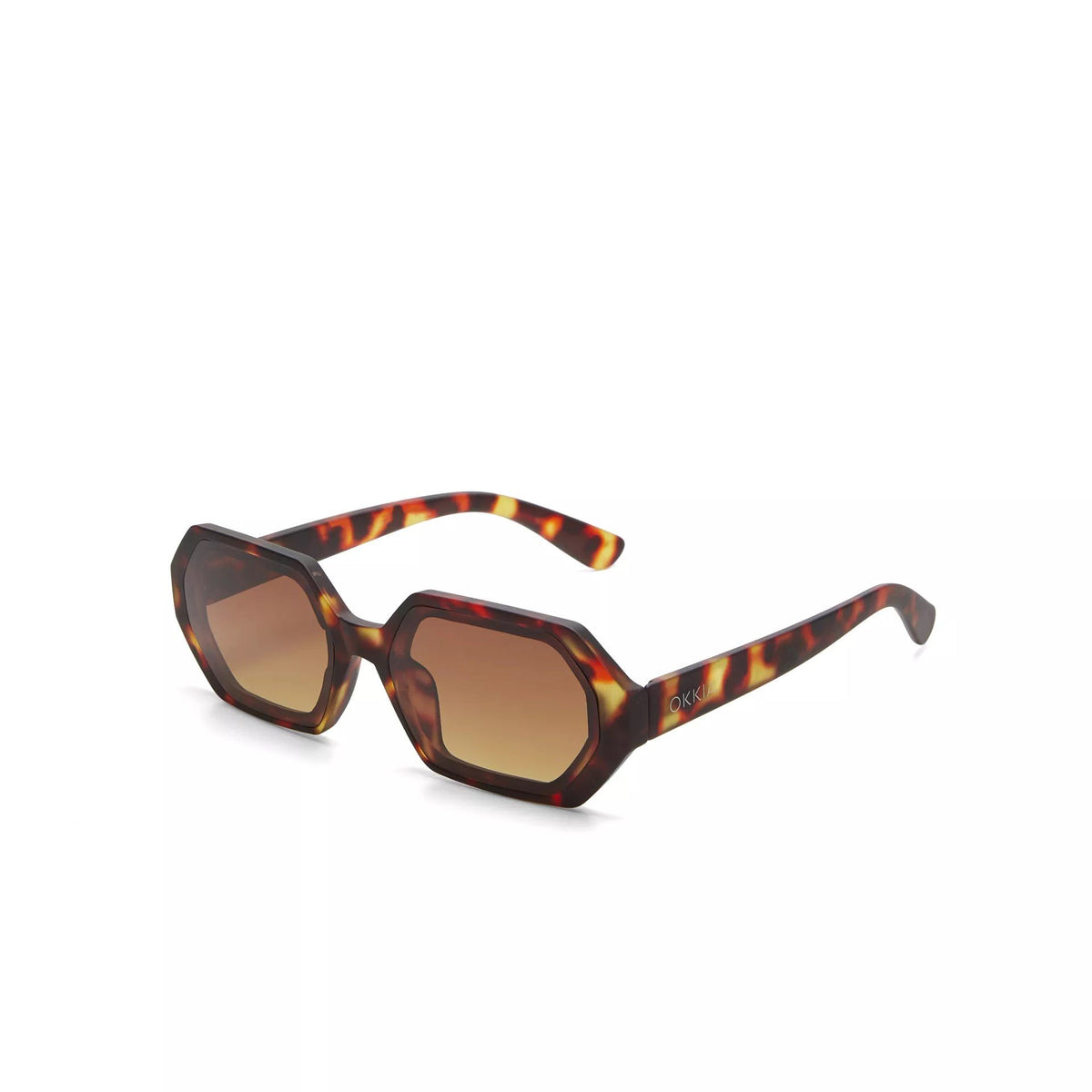 Okkia-Okkia Andrea Altıgen Unisex Güneş Gözlüğü Klasik Havana-Güneş Gözlüğü-6-roqelvaxirum.shop