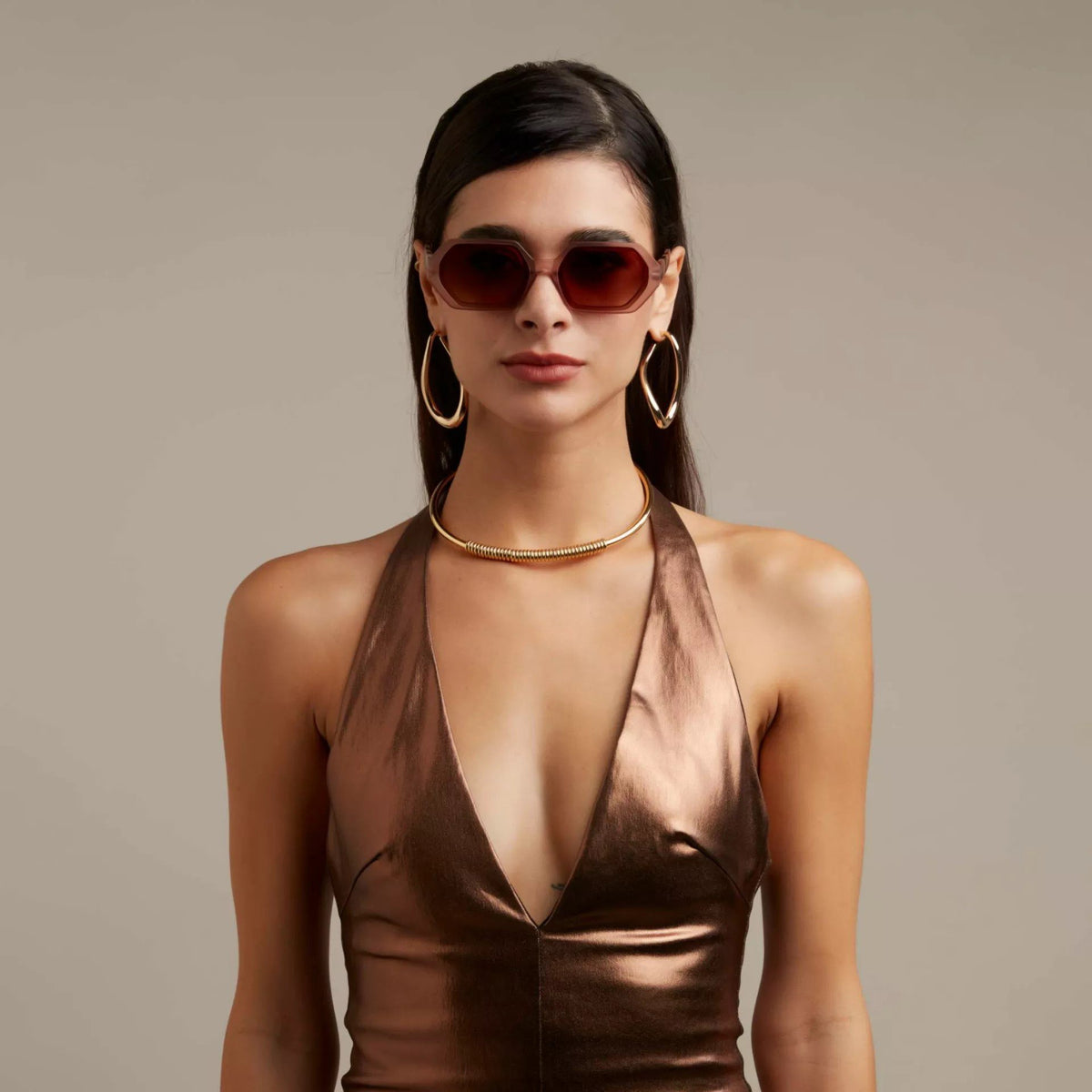 Okkia-Okkia Andrea Altıgen Unisex Güneş Gözlüğü Pembe Havana-Güneş Gözlüğü-8-roqelvaxirum.shop