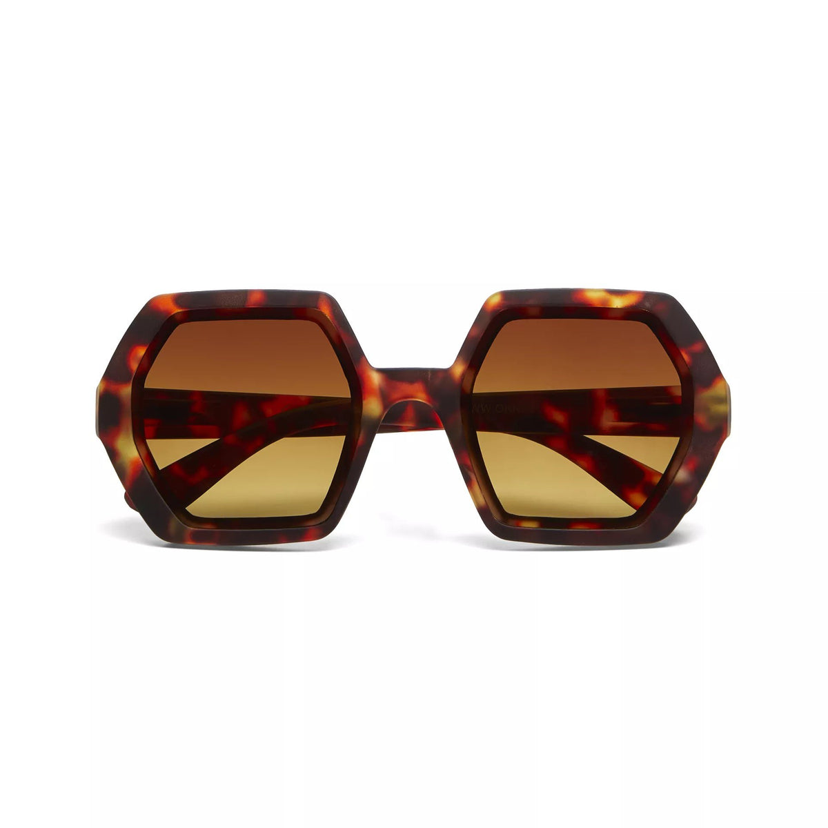 Okkia-Okkia Emma Big Hexagonal Unisex Güneş Gözlüğü Klasik Havana-Güneş Gözlüğü-1-roqelvaxirum.shop