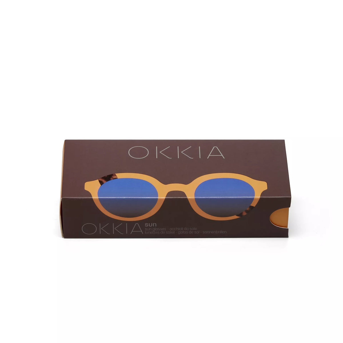 Okkia-Okkia Lauro Unisex Yuvarlak Sarı Havana Güneş Gözlüğü Siyah Degrade Mavi Gradyan-Güneş Gözlüğü-6-roqelvaxirum.shop