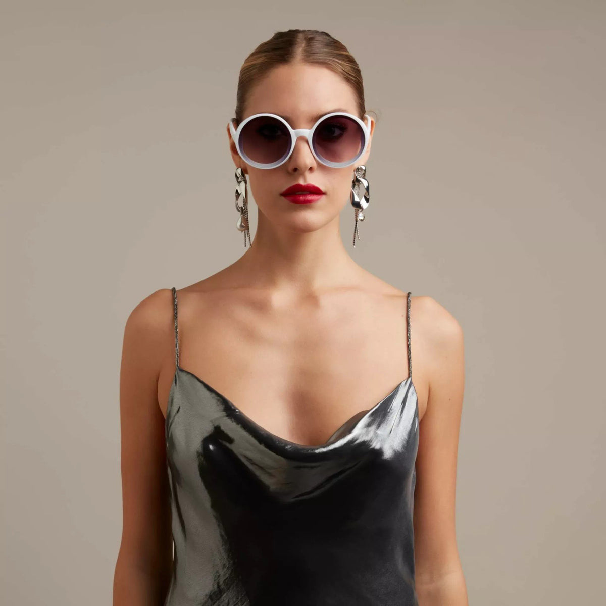 Okkia-Okkia Monica Unisex Büyük Yuvarlak Güneş Gözlüğü Beyaz-Güneş Gözlüğü-2-roqelvaxirum.shop