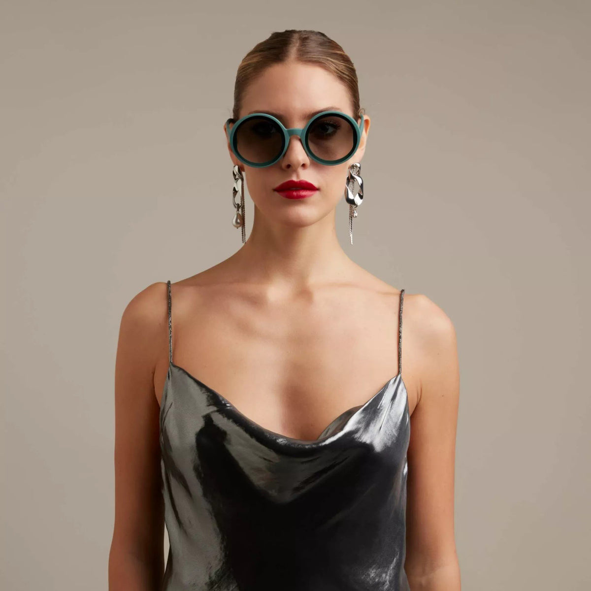 Okkia-Okkia Monica Unisex Büyük Yuvarlak Güneş Gözlüğü Yeşil-Güneş Gözlüğü-2-roqelvaxirum.shop