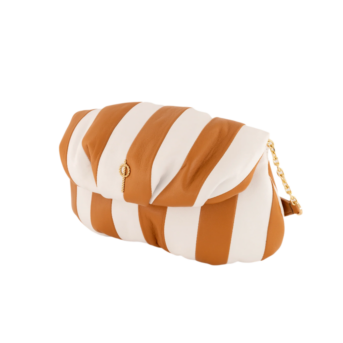 Otrera-Striped Leda Tan-Clutch-2-roqelvaxirum.shop