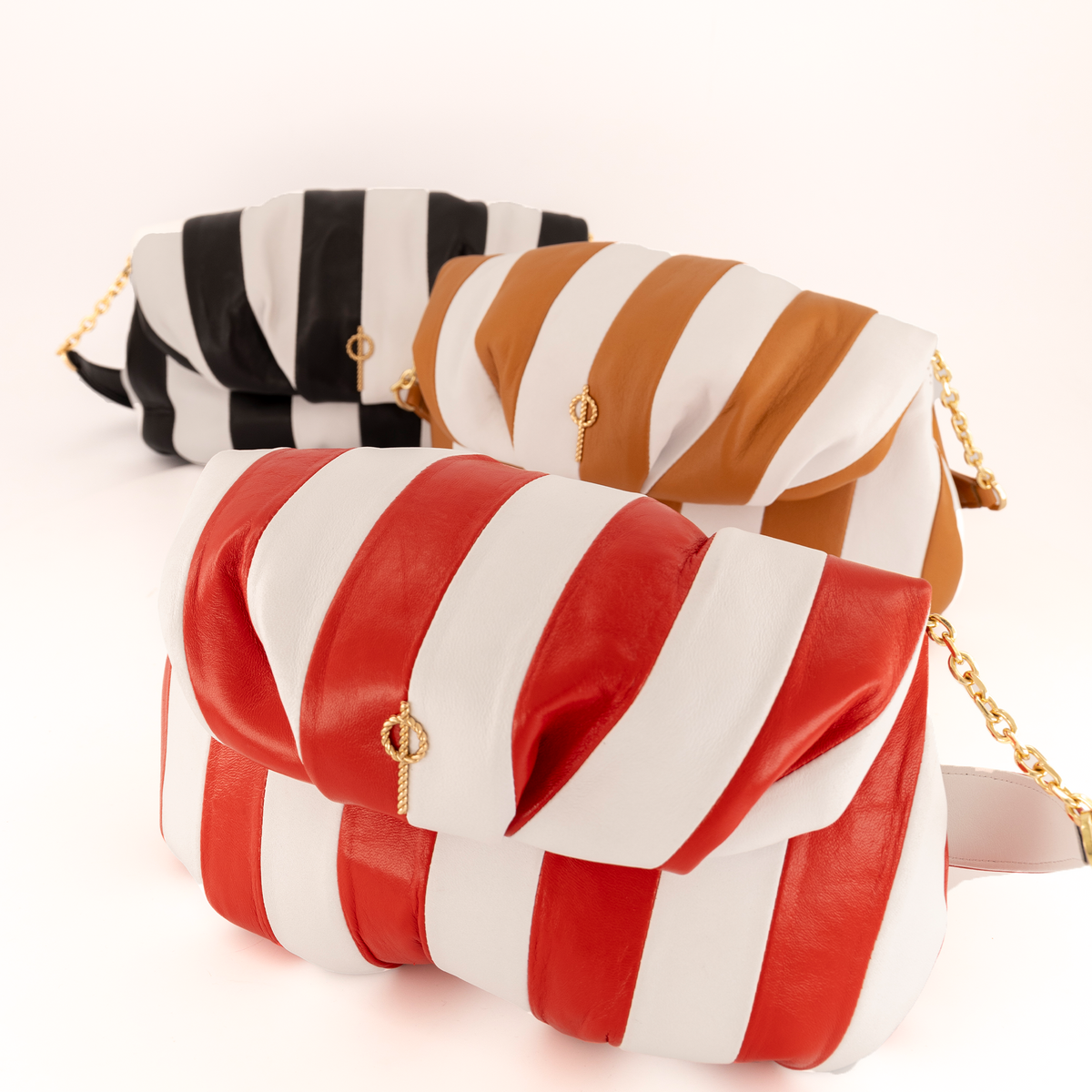 Otrera-Striped Leda Tan-Clutch-4-roqelvaxirum.shop