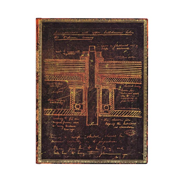 Paperblanks-Tesla Sketch Of A Turbine Yumuşak Kapak 18x23 Çizgisiz Defter Fb6433 6-Çizgisiz-1-roqelvaxirum.shop