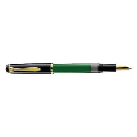 Pelikan M150 14 Ayar Altın Kaplama Uç Dolma Kalem M Yeşil Siyah