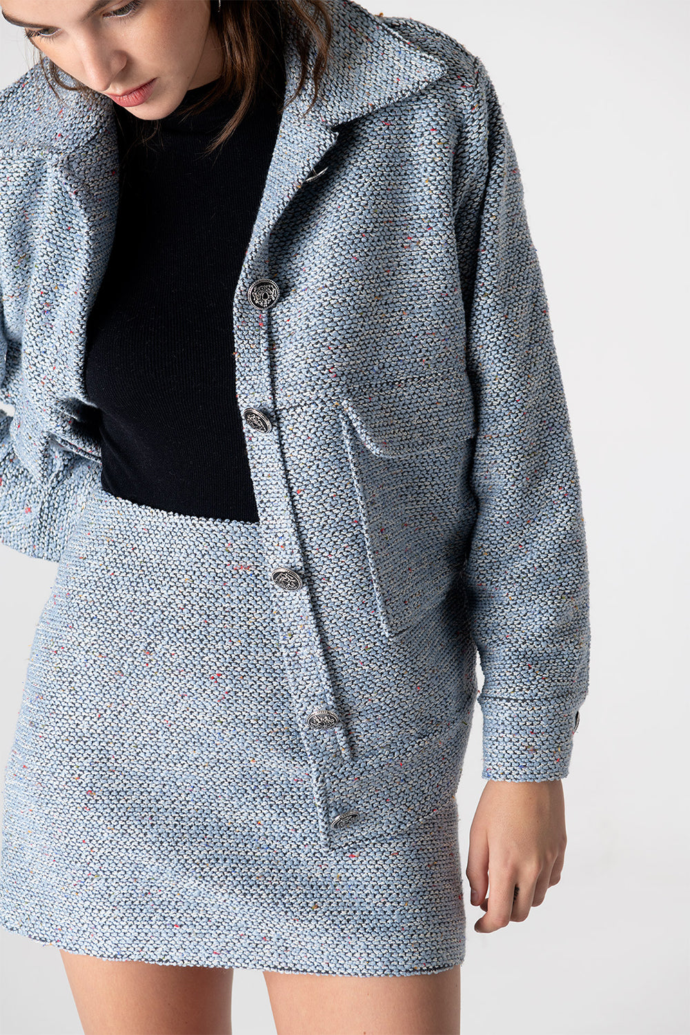 Peploum-Carleen Textured Weaving Jacket-Ceket-2-roqelvaxirum.shop