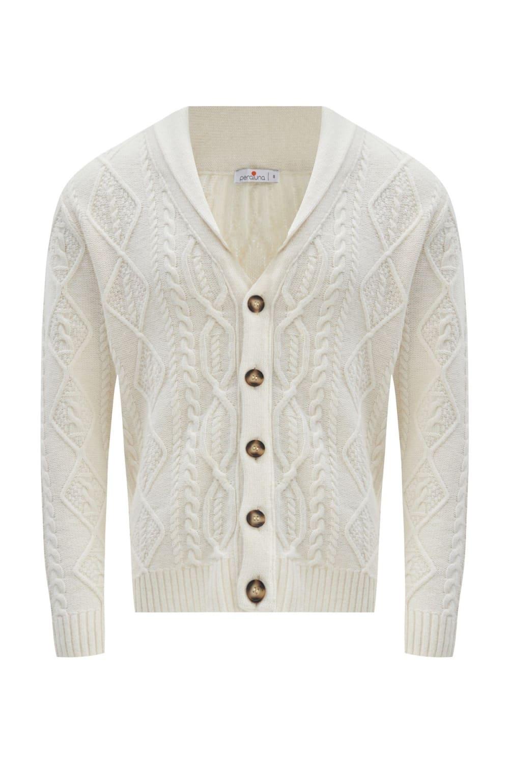 Peraluna-Benjami̇n Cardi̇gan Troyer Yaka Yumuşak Tuşeli Yünlü Erkek Triko Hırka-Kazak & Triko-1-roqelvaxirum.shop