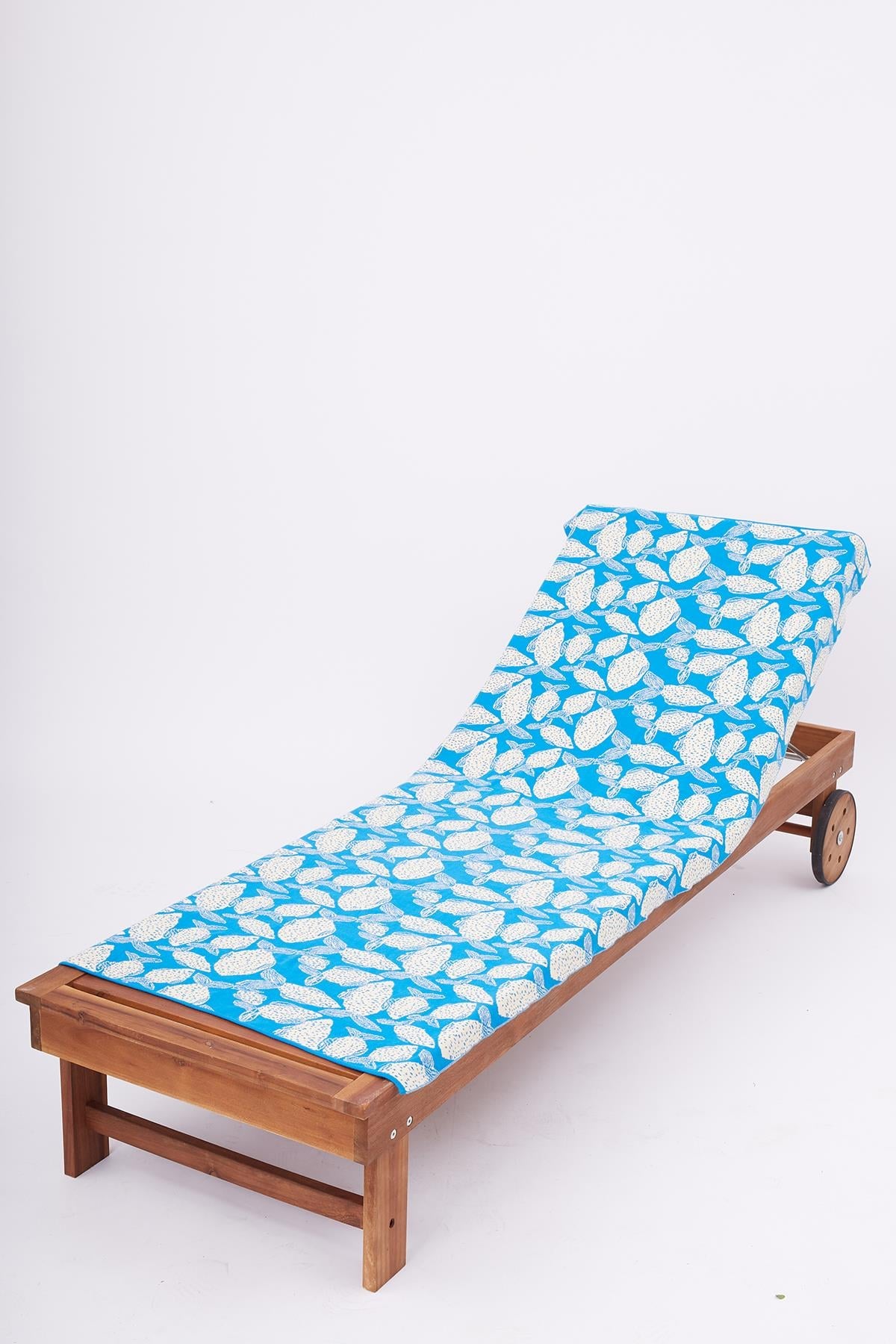 Peraluna Blue Sardin Beach Towel Jacquard Cotton Beach Towel - Ekru/Mavi