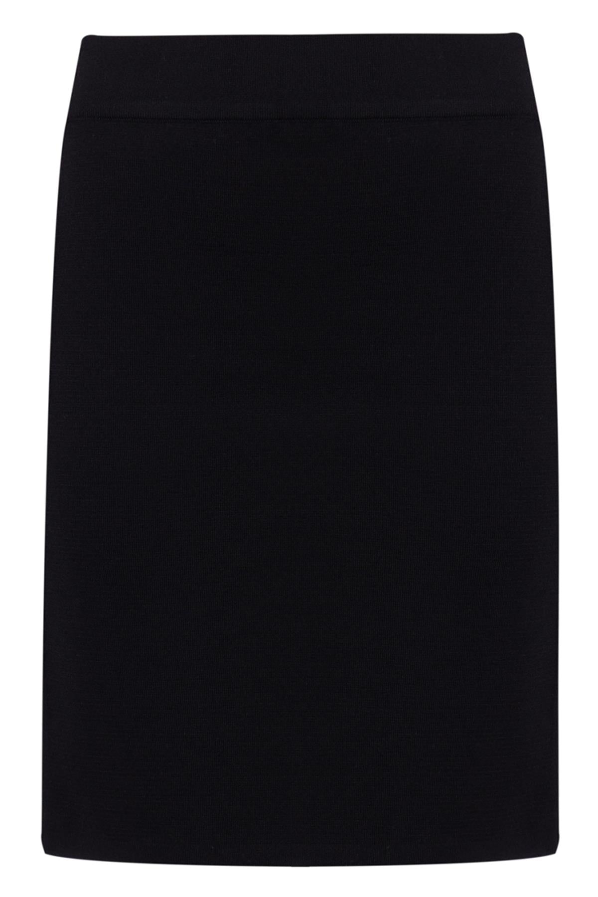 Peraluna-Eva Skirt Standart Fit Beli Lastikli Mini Kadın Triko Etek Siyah-Etek-8-roqelvaxirum.shop