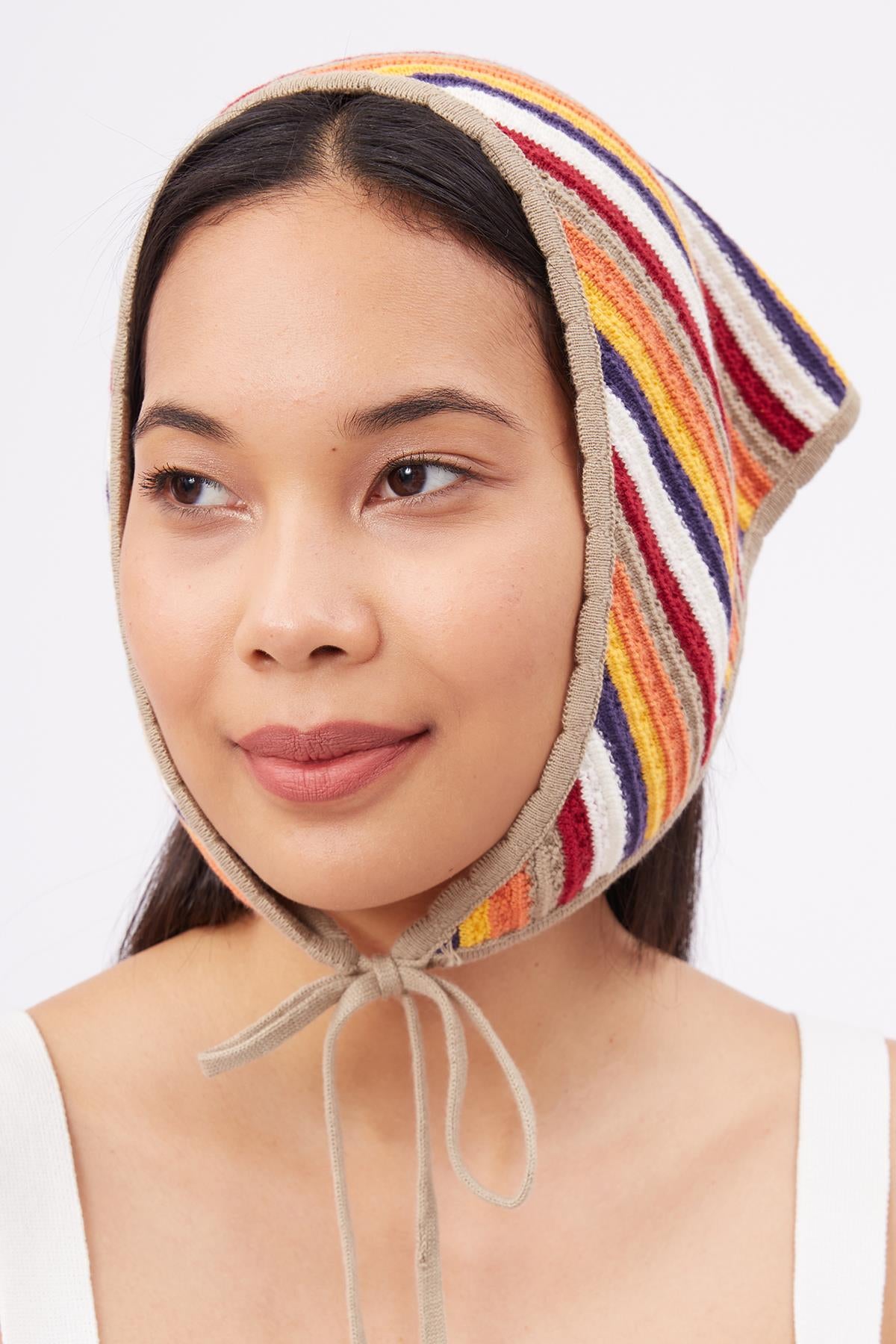 Peraluna-Frida Scarfe Multi Renk Bağcıklı Kadın Triko Eşarp çok Renkli-Eşarp-6-roqelvaxirum.shop