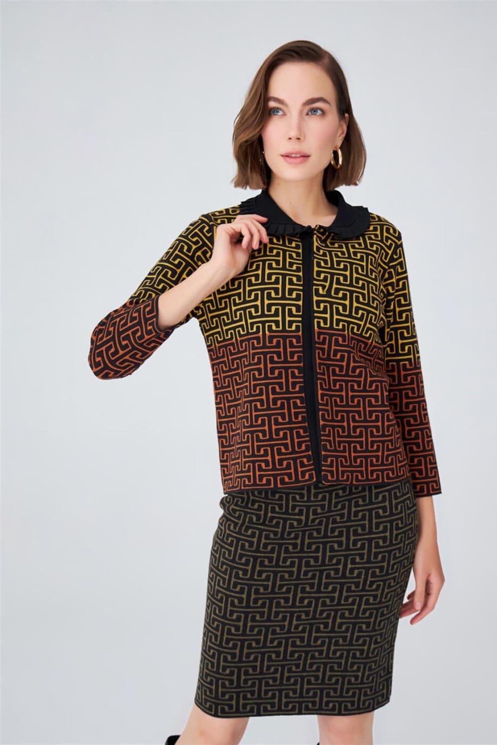 Peraluna-Geometrik Desen Jakarlı Kısa Kadın Triko Etek-Etek-1-roqelvaxirum.shop
