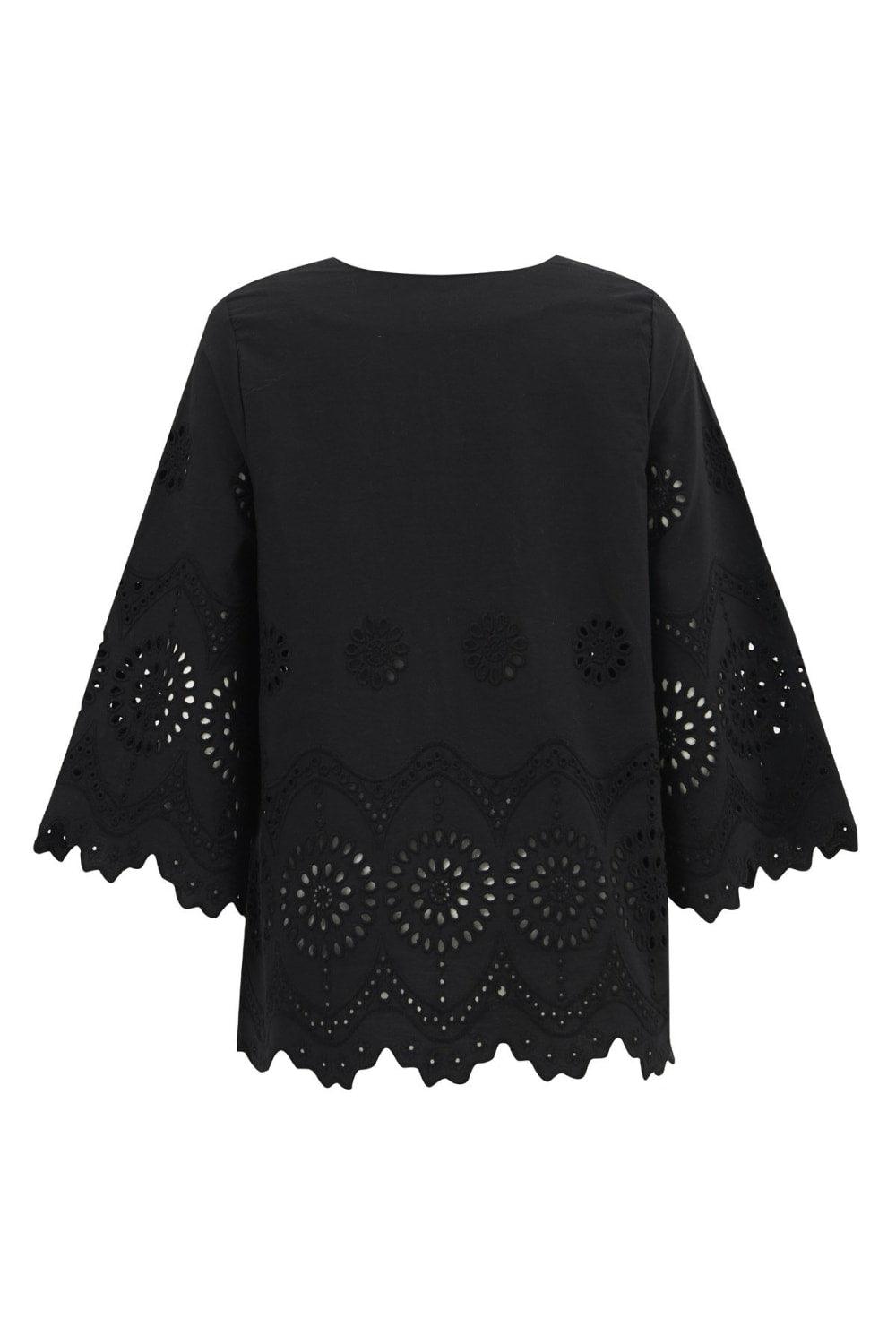 Peraluna-Hi̇romi̇ Blouse %100 Pamuk V Yaka 3/4 Çan Kol Yazlık Kadın Bluz -Bluz-17-roqelvaxirum.shop